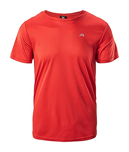 martes Herren T-Shirt Bisic, Kurzarm, Rundhals, 100% Polyester, Outdoor Shirt, Sport und Fitness, Fiery Red, S von martes