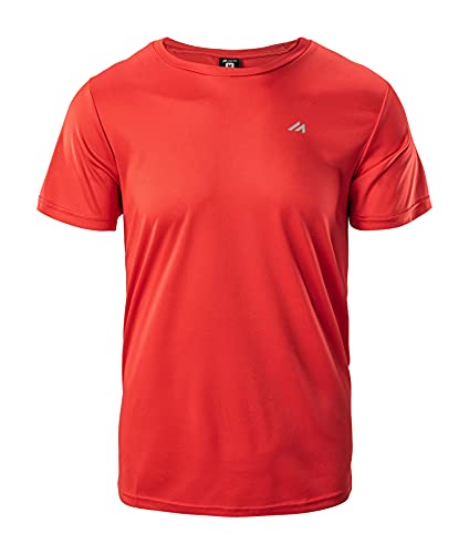 martes Mens T Bisic, Kurzarm, Rundhals, 100% Polyester, Outdoor Shirt, Sport und Fitness, Fiery Red, XL von martes