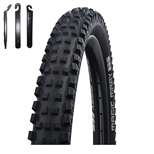 1 x Schwalbe Magic Mary BikePark Addix Fahrrad Reifen E-50 Schwarz 62-584 (27.5 x 2.40) inkl. 3 Reifenheber von maxxi4you