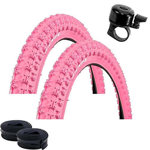 2 x Kenda 20" Fahrradreifen K-50 BMX Fahrradmantel Decke in pink 57-406 - (20 x 2.125) + 2 passende DV Schläuche inkl. Fahrradklingel von maxxi4you