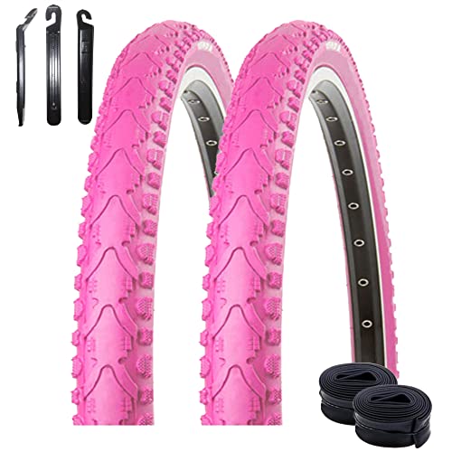 2 x Kenda K-935 Fahrradreifen Fahrradmantel Pink 40-622 (28 x 1,5) + 2 x Schläuche AV inkl. Reifenheber von maxxi4you