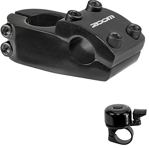 Zoom Ahead BMX Lenkervorbau Klemmung 22,2 mm Ausladung 50 mm Gabelschaft Ø 1 1/8" schwarz inkl. Fahrradklingel von maxxi4you