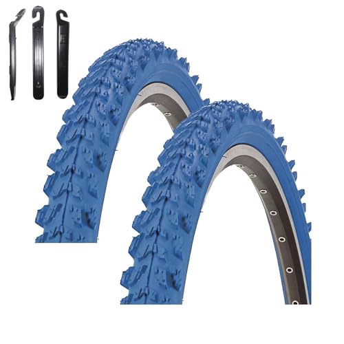 Angebot-Set / 2 x Kenda K-829 Psycho 24" MTB Fahrradreifen Fahrradmantel Blau 50-507 (24 x 1.95) inkl. 3 Reifenheber von maxxi4you
