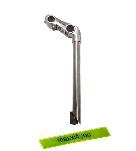 Ergotec Lenkervorbau Kobra Vario Tube Edelstahl Schaft 22.2mm Klemme 25,4 mm 90/300 mm verstellbar inkl.Fahrradklingel von maxxi4you