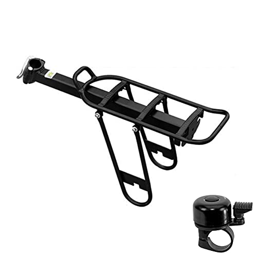 Fahrrad Gepäckträger Alu für MTB an Sattelstütze Schnellspanner schwarz inkl. Fahrradklingel von maxxi4you