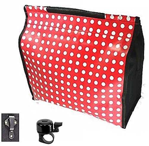 Fahrrad Gepäckträgertasche Seitentasche Tasche Rot Punkte 13 mm inkl. Fahrradklingel von maxxi4you