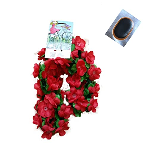 Fahrradgirlande Blumengirlande 120 cm Blume in rottöne inkl. 1 x Schlauchflicken von maxxi4you