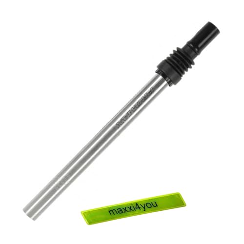 Promax SP-584 gefederte Fahrrad Kerzensattelstütze Sattelstütze Ø 27,2/350 mm in Silber/Schwarz inkl. maxxi4you Reflexband von maxxi4you