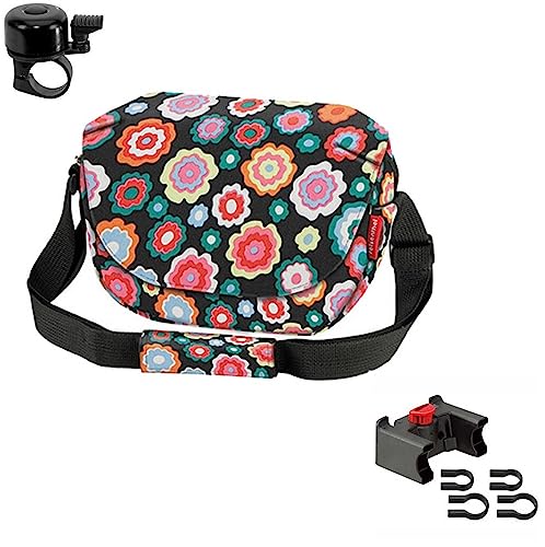 Rixen & Kaul Reisenthel Fahrrad Lenkertasche Schultertasche Umhängetasche Funbag Happy Flowers mit Lenkeradapter inkl. Fahrradklingel von maxxi4you