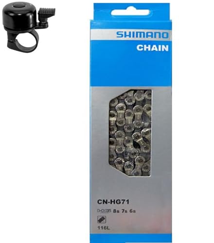 Shimano Kette CN-HG71 6/7/8-Fach 116 Glieder inkl. Fahrradklingel von maxxi4you