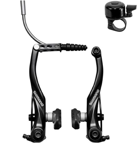 Shimano V-Brake ALIVIO BR-T4000 Felgenbremse Hinter Rad schwarz inkl. Fahrradklingel von maxxi4you