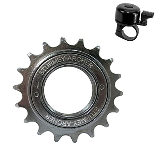 Sturmey Archer Freilaufkranz verchromt für 1/2 x 3/32 Ketten - 1-Fach 17 Zähne inkl. 1 x Fahrradklingel von maxxi4you