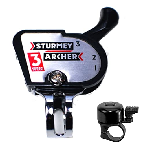 Sturmey Archer Klickschalter Fahrradschaltung Schalthebel 3-Gang inkl. Fahrradklingel von maxxi4you