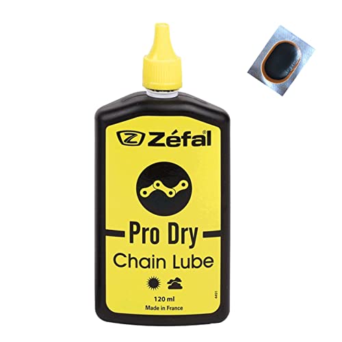 Zéfal Pro Dry Lube Kettenöl Schmiermittel Trocken - 120 ml (Grundpreis 74,90 EUR/1 L) Fahrradkettenöl Fahrradöl inkl. Schlauchflicken von maxxi4you