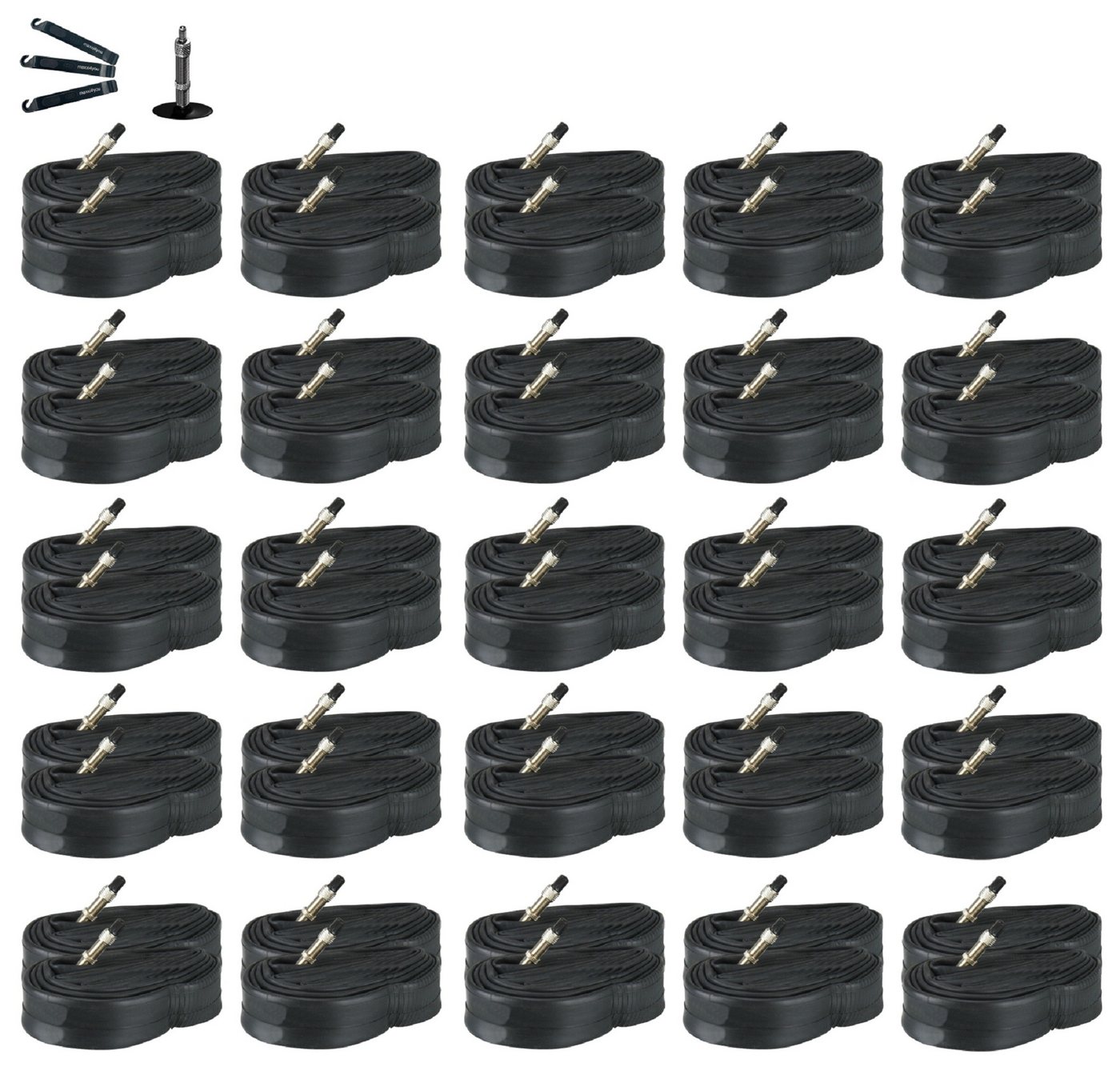 maxxi4you Fahrradschlauch 50 x Fahrradschlauch DV 26" 40/62 - 559 (1,5 - 2,4) inkl. Reifenheber von maxxi4you