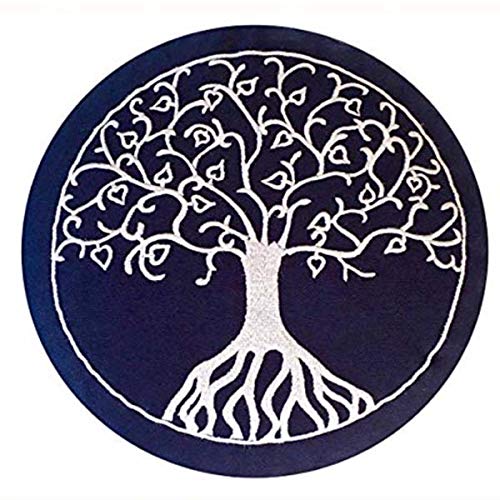 maylow - Yoga mit Herz ® Meditationskissen - Yogakissen mit Stickerei Baum des Lebens (blau) von maylow - Yoga mit Herz