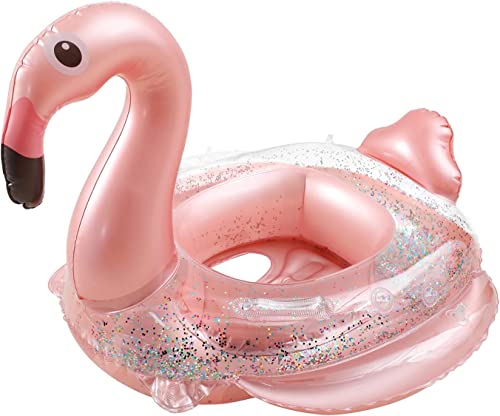 Einhorn Meerjungfrau Flamingo Dinosaurier Baby Schwimmring,Baby Schwimmhilfen mit Schwimmsitz,Baby Schwimmring Verstellbare aufblasbare Schwimmen Float für Kinder (Flamingo) von mciskin