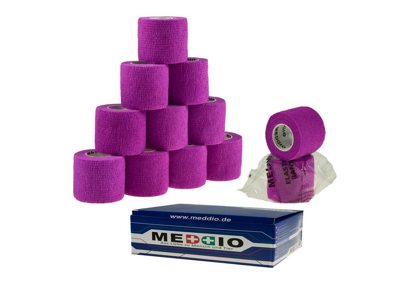 meDDio Pferdebandage 12 Haftbandagen Größe+Farbe wählbar, calm purple von meDDio