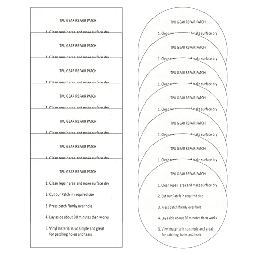 14 Stück Reparatur Patch Tape TPU,Wasserdicht Transparent Reparatur Flicken,7 runde+7 quadratische Selbstklebende Reparaturflicken,für Zelt,Schlauchboot,Schwimmring,Luftbett,Daunenjacken(Klar) von melebellot