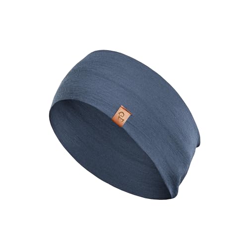 menique 100% Merino Damen Stirnband: menique rutschfeste Schweißbandbreite Ohrwärmer für das Laufen Wandern Yoga Sport-Stirnbänder für Feuchtigkeitsableitung und Haarband (Universal, Denim) von menique