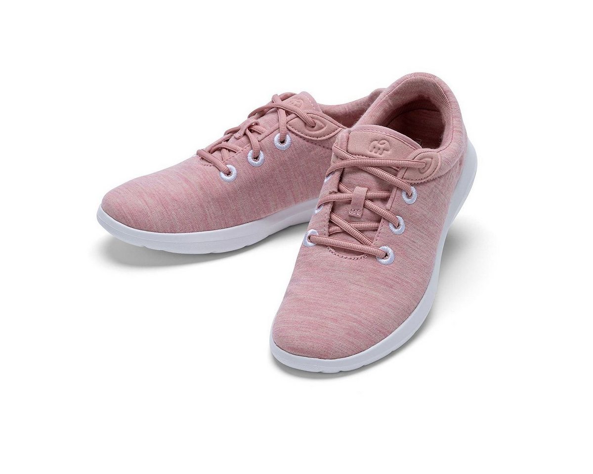 merinos - merinoshoes.de Bequeme Damen Lace- Up, Sportschuhe Sneaker atmungsaktive rosa Schuhe aus weicher Merinowolle von merinos - merinoshoes.de