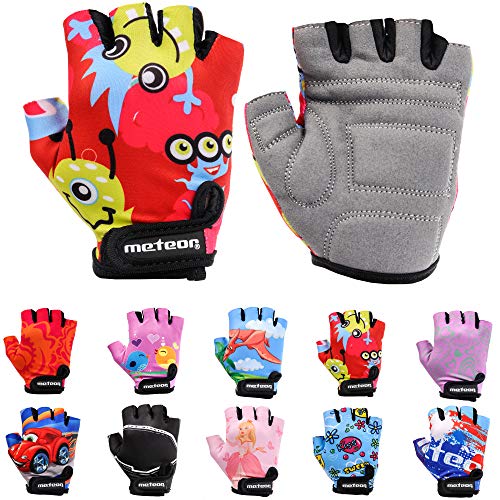 Meteor Unisex Kinder Fahrradhandschuhe Bike - Gel BMX Handschuhe, MONSTER, Gr.-Jr M/ Handweite- 7-7.5cm von meteor