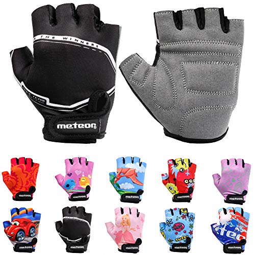 Meteor Unisex Kinder Fahrradhandschuhe Bike - Gel BMX Handschuhe, RACING, Gr.-Jr M/ Handweite- 7-7.5cm von meteor