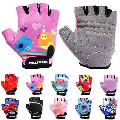 Meteor Unisex Kinder Fahrradhandschuhe Bike - Gel BMX Handschuhe, pink, Gr.-Jr XS/ Handweite- 6-6.5cm von meteor