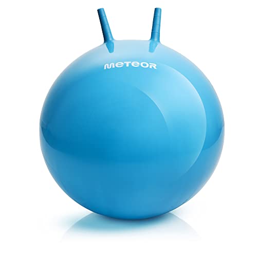 meteor® Bouncy Hüpfball Gummiball Hopsball Sprungball Springball Hopser (Blau, 55cm) von meteor