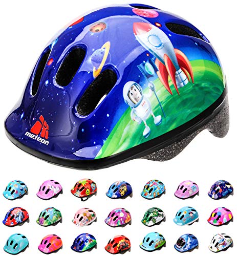 meteor® Fahrrad-Helm Kinder-Jugend-helme: Radhelm Radsport Skateboard Inline-Skate BMX Scooter - Entwickelt für die Sicherheit der jüngsten Benutzer, COSMIC ROCKET, XS 44-48 cm von meteor