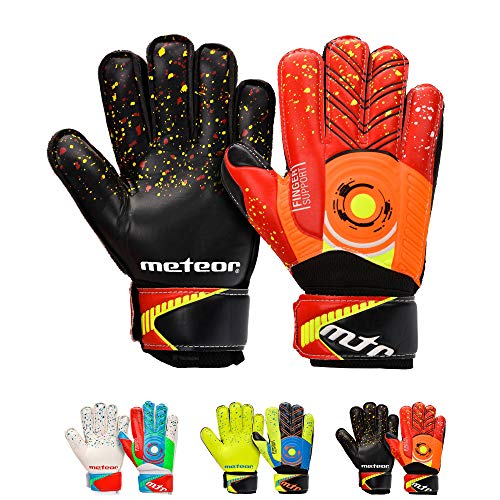 meteor Defence Fussball Torwarthandschuhe fur Kinder Spieler-Handschuhe Heren fußball-Handschuhe Damen tormann Handschuhe schutzt die Finger tormannhandschuhe Jungen Torwart Spieler Handschuhe Catch von meteor