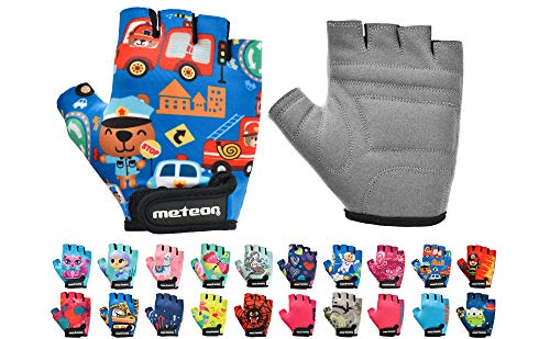 meteor Kinder Fahrradhandschuhe Bike Gel BMX Handschuh Jungen Fahrrad Handschuhe Mädchen radhandschuhe Scooter radhandschuhe Kinder Tretroller Handschuhe Fahr-Rad von meteor