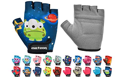 meteor Kinder Fahrradhandschuhe Bike Gel BMX Handschuh Jungen Fahrrad Handschuhe Mädchen radhandschuhe Scooter radhandschuhe Kinder Tretroller Handschuhe Fahr-Rad von meteor