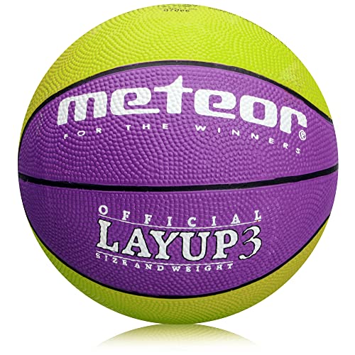 meteor® Kinder Basketball Layup Größe 4 3 1 Jugend Basketball ideal auf die Kinder-hände 5-10 Jahre idealer Mini Basketball für Ausbildung weicher Kinder Basketball Outdoor von meteor