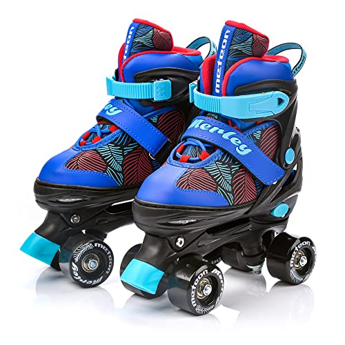 meteor Retro Rollschuhe Disco Roll Skate wie in den 80er Jahren Jugend Roll-Schuhe Kinder Quad Skate 5 Verschiedene Farbvarianten Inline-Skates Einstellbare Größe des Schuhs von meteor