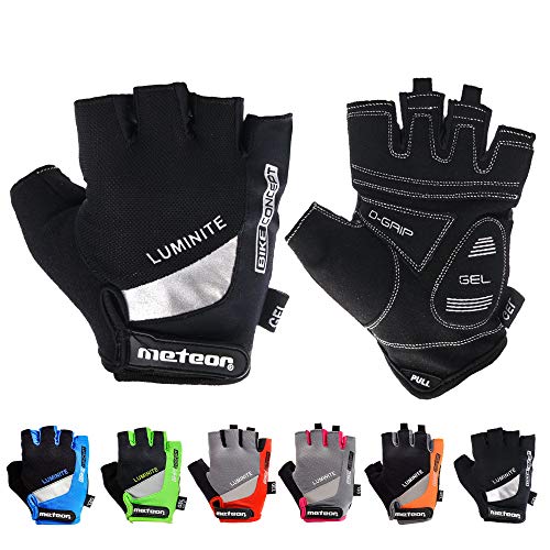 meteor radhandschuhe MTB Handschuhe Herren Gel fahrradhandschuhe Mountainbike Handschuhe - Radsport Handschuhe Damen - Radsporthandschuhe Downhill Fahrrad Handschuhe Kinder (S, Schwarz) von meteor