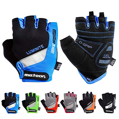 meteor radhandschuhe MTB Handschuhe Herren Gel fahrradhandschuhe Mountainbike Handschuhe - Radsport Handschuhe Damen - Radsporthandschuhe Downhill Wandern Fahrrad Handschuhe Kinder (XXS, Blau) von meteor