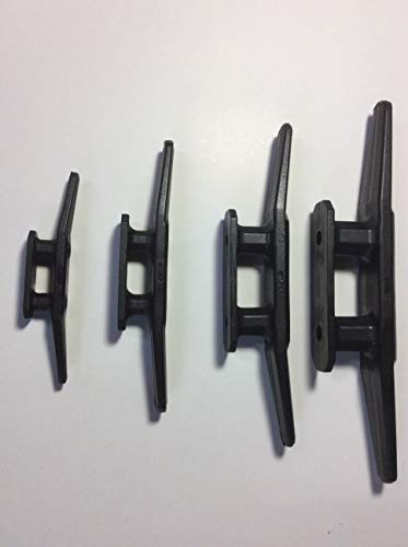 Festmacherklampe 10 Stück Nylon Weiß Schwarz 110 mm bis 220 mm Belegklampe Bootsklampe Kunststoffklampe (schwarz, 145) von mgverkauf