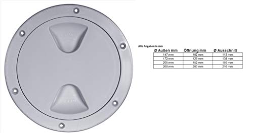 mgverkauf Inspektionsluke Farbauswahl Schraubdeckel Inspektionsdeckel Schraubverschluß Revisionsdeckel Boot (grau, 125 mm) von mgverkauf