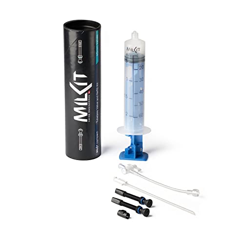 milKit Tubeless Kit COMPACT - Injektor Werkzeug - Dichtmilch Tubeless Montage Set mit Spritze - Dichtmilch Tubeless Spritzensystem (45 mm) von milKit