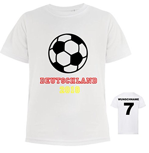 Fußball T-Shirt mit Namen | Personalisiertes Kinder-Trikot inkl. Wunschnamen & Nummer | Motiv Deutschland Fußball von minimutz