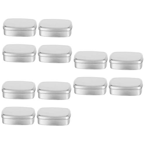 minkissy 12 STK quadratische Seifenschale Mini-Kerzen Mini-Seifen Reisebehälter für Toilettenartikel klein Leere Teelichthülle Metallbehälter mit Deckel Sahnedosen aus Aluminium Teedosen von minkissy