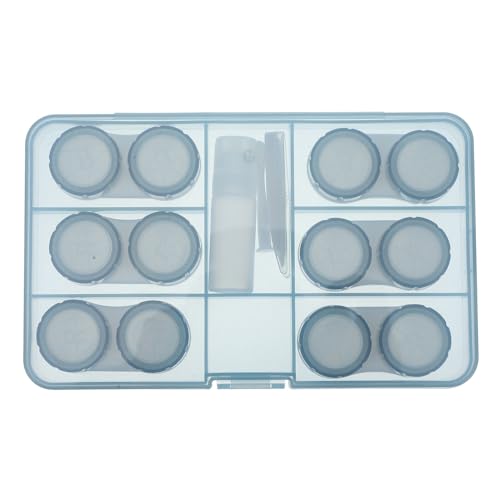 minkissy Kontaktlinsenbehälter, 6 Stück, auslaufsicherer Kosmetiklinsenbehälter, blau, 16.20X10.00X2.00CM, modisch von minkissy
