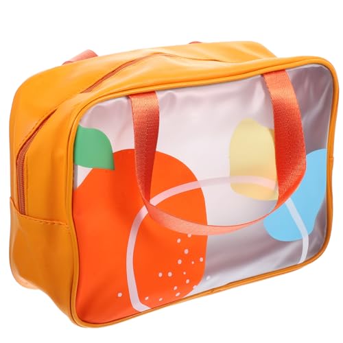 minkissy Reise-Kosmetiktasche Make-Up-Organizer Tragbare Make-Up-Reisetasche Großes Fassungsvermögen Kosmetik-Reisetasche Wasserdicht (Orange) von minkissy