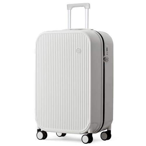 mixi Gepäck Hardside PC Koffer mit Rollen & TSA für Reisen Damen Herren, Rauchweiß, 24-inch von mixi