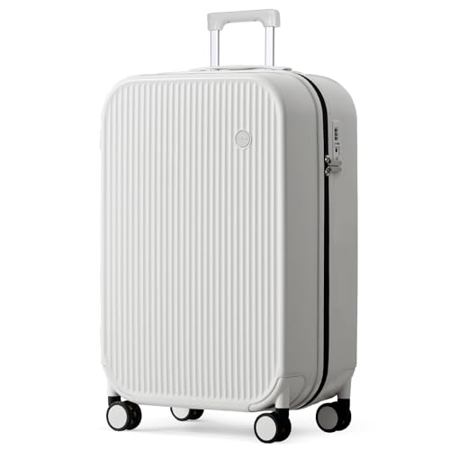 mixi Gepäck Hardside PC Koffer mit Rollen & TSA für Reisen Damen Herren, Rauchweiß, 26-inch von mixi