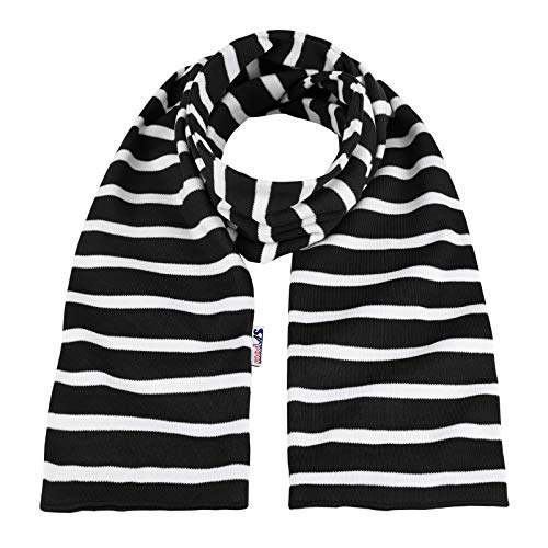 modAS Bretonischer Schal gestreift oder einfarbig 13x120 cm Nr. 2547 Ringel Ringelschal (99 schwarz/weiß) von modAS