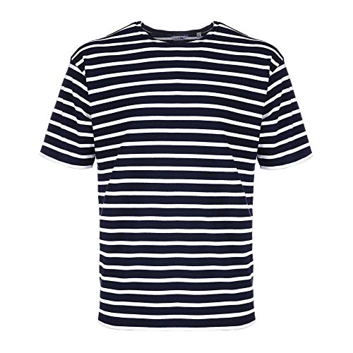 modAS Bretonisches Fischerhemd Kurzarm Beachwear blau/weißgestreift Größe 40 (Damen) / 48 (Herren) von modAS