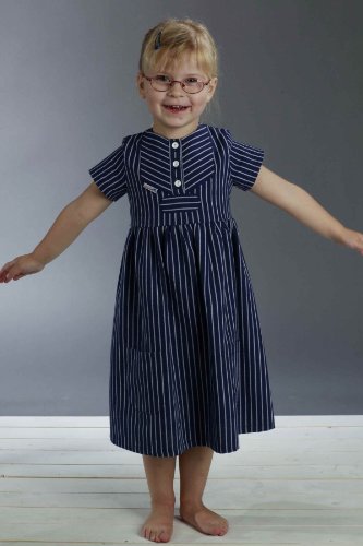 modAS Fischerkleid für Kinder breit gestreift klassischer Stil Größe 122 von modAS