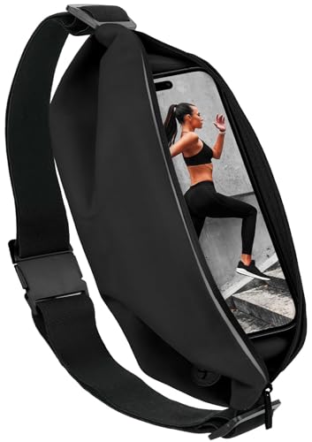 moex® Easy Bag für Blackview N6000 Laufgürtel für Handy, Lauftasche Jogging, Handytasche zum Joggen, Sport Bauchtasche wasserdicht, Fitness Running Belt – Schwarz von moex
